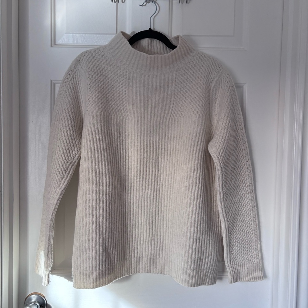 Diane von Furstenberg Ivory Jayleen Funnel Neck Chunky Sweater